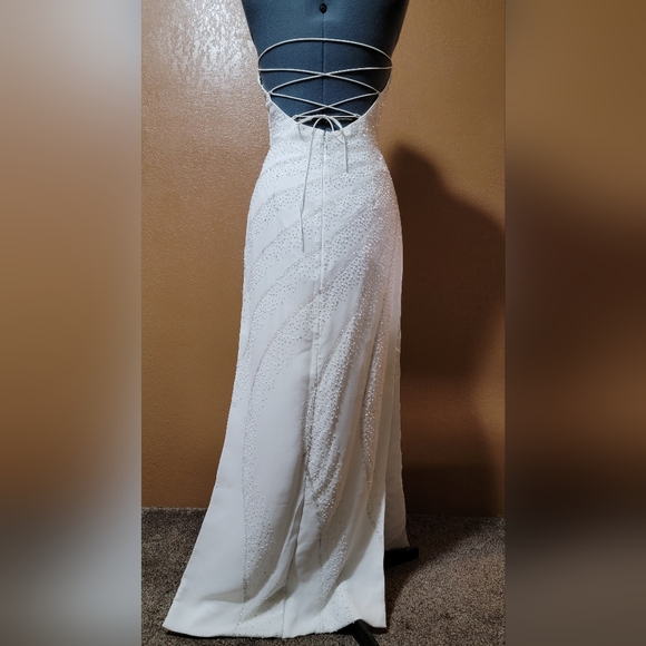 Double slit formal length pagent dress - Picture 2 of 5